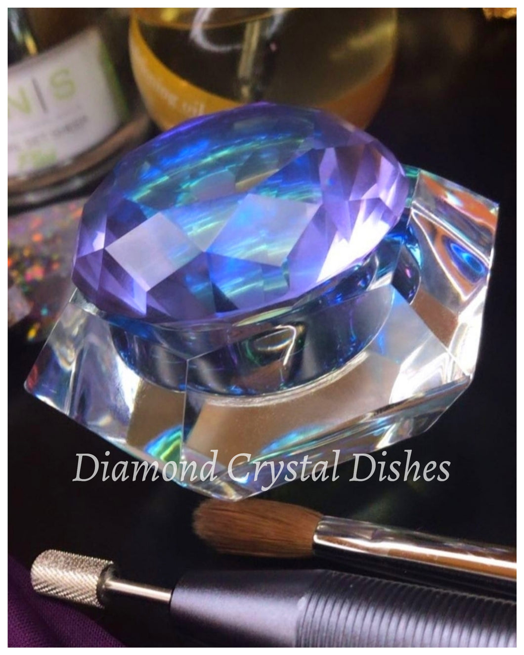 Pentagon shaped purple Crystal Dappen Dish
