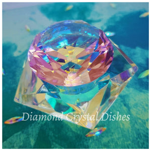 Rose Pink Crystal Dappen Dish Pentagon shaped