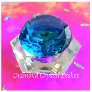 Pentagon shaped Crystal dish Blue