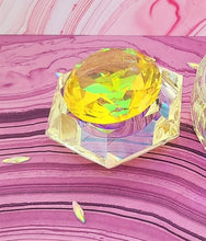 Load image into Gallery viewer, Pentagon shaped Sunny yellow Crystal Dish
